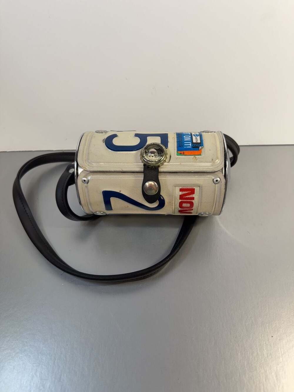 Little Earth Recycled California License Plate Barrel Crossbody Bag